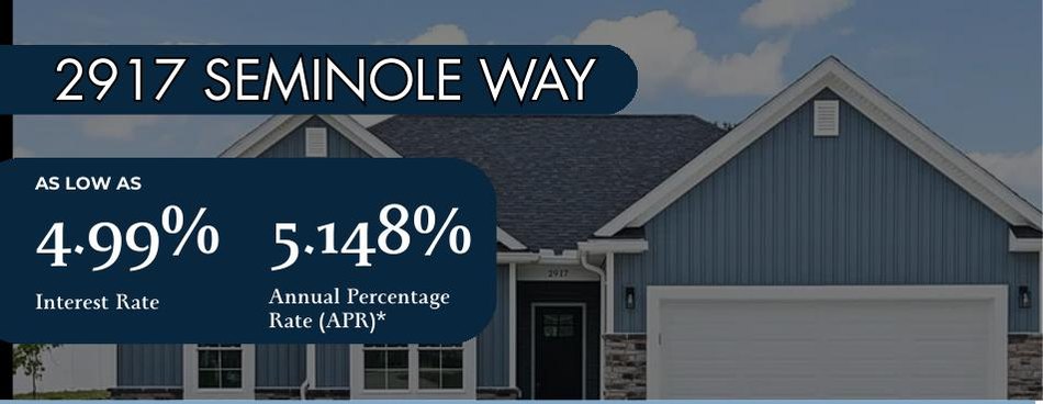 2917 Seminole Way, Piqua OH, new home by Maplewood Contractors, builder rate offer flyer